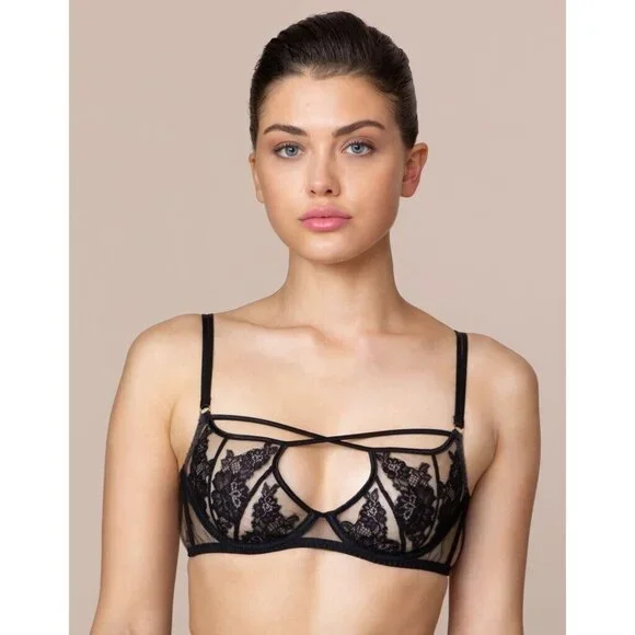 Agent Provocateur Demelza Black Bra 34E NWT